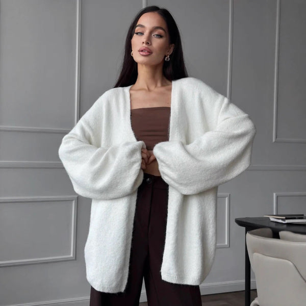 Fashion Mid-length Knitted Cardigan Top Women