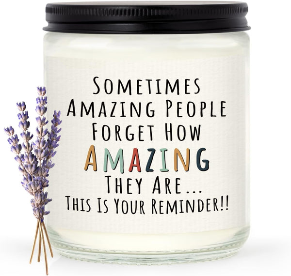 Craftique Candle Gifts for Women- You're Amazing Candle- Birthday Gifts for Women Friendship, Thank You/Inspirational Gift for Woman Her Friend Girlfriend Sister Wife Appreciation, Lavender, Handmade