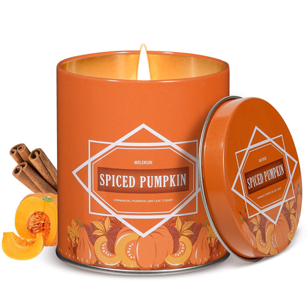 Fall Candles – 36oz (4×9oz) Soy Candles Gift Set with Autumn Scents: Pumpkin Spice, Cinnamon Clove, Apple Pie, Hello Fall – Gifts for Women & Men, Autumn Home Decor