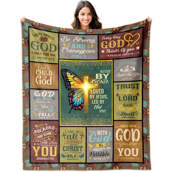 Christian Gifts for Women Throw Blanket 60"x50", Christian Birthday Gifts, Religious/Spiritual Gift for Women Bible