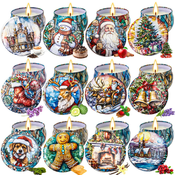 Scented Candles Gift Set,12 Pack Candles for Home Scented, 300 Hour Long Lasting Soy Wax Aromatherapy Candle Set, Birthday Gifts for Women with Gift Box