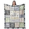 CUJUYO Christian Gifts for Women Blanket 60"x50" - I Am a Child of God Blankets - Inspirational Religious Birthday Catholic Spiritual & Baptism Confirmation Gifts for Girls