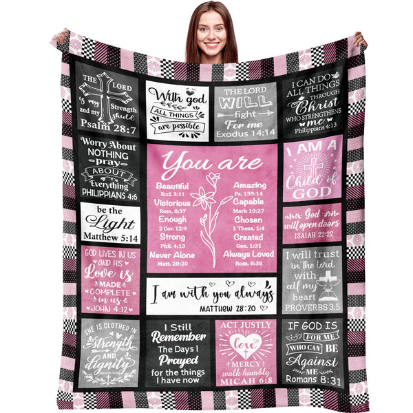 Christian Gifts for Women Blanket Inspirational Religious Soft Warm Flannel I Am a Child of God Blankets Throw Blanket Brithday Gifts Spiritual Gifts for Women Men 50"x40"